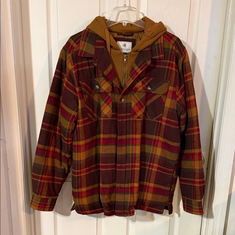 New w/o Tags Legendary Whitetails Plaid Performance Jacket - Red and Brown